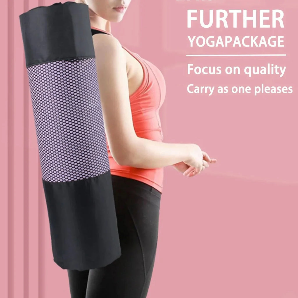 1 Breathable Yoga Mat Storage Mesh Bag - Durable Oxford Fabric, Black with Shoulder Strap, Perfect for Everyday Use and Fitness