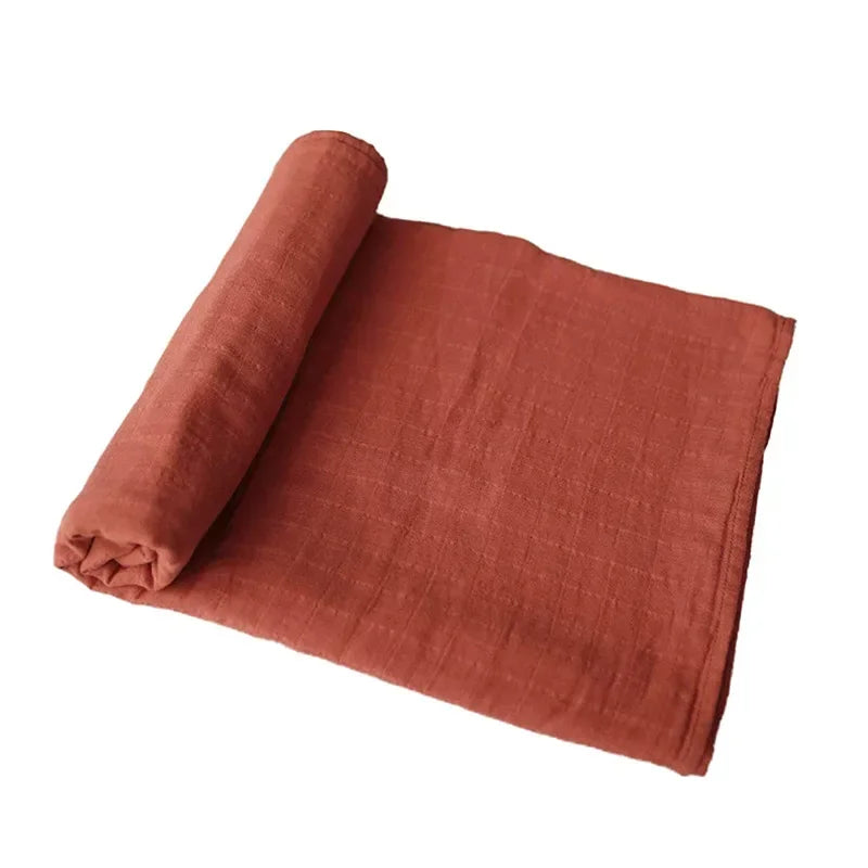Baby Swaddle Bamboo Cotton Blanket Wrap Gauze Feeding Scraf Burp Cloths Bath Towel Baby Swaddle Small Size Solid Color BabyStuff