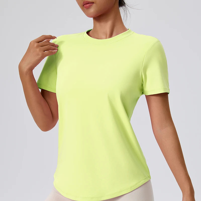 Yoga Classic T-shirt Women's Fitness Yoga Clothing Short Sleeve Round Neck Sports T-shirt