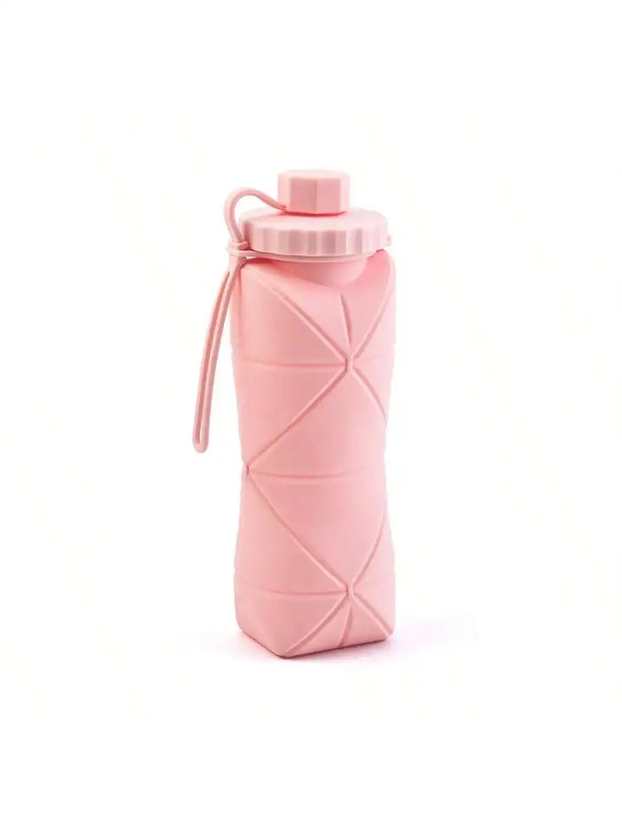 1Pc 600mlLarge Collapsible Silicone Cup-Portable Travel Water Bottle for Outdoor, Food-Grade with Fresh Colors, Foldable Design