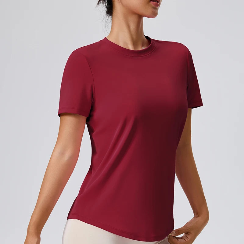 Yoga Classic T-shirt Women's Fitness Yoga Clothing Short Sleeve Round Neck Sports T-shirt