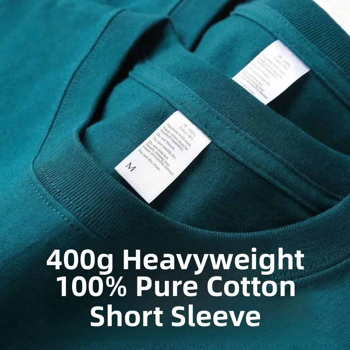 Heavyweight Pure Cotton T-Shirt — Unisex Loose Fit, Breathable & Comfortable Casual Tee
