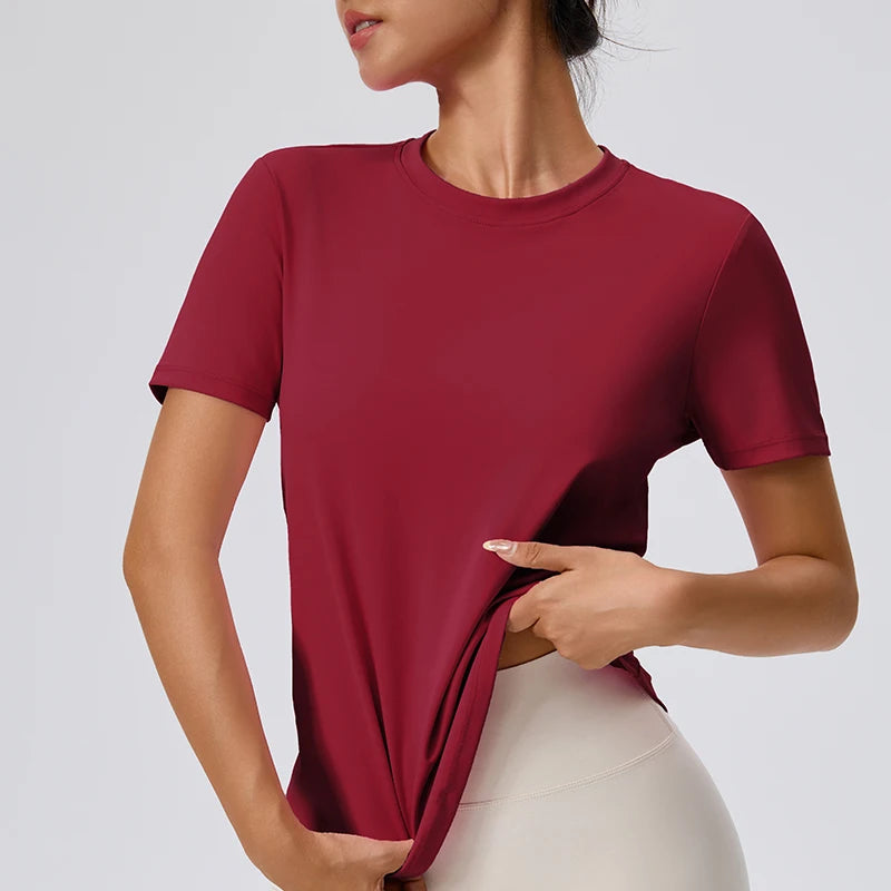 Yoga Classic T-shirt Women's Fitness Yoga Clothing Short Sleeve Round Neck Sports T-shirt