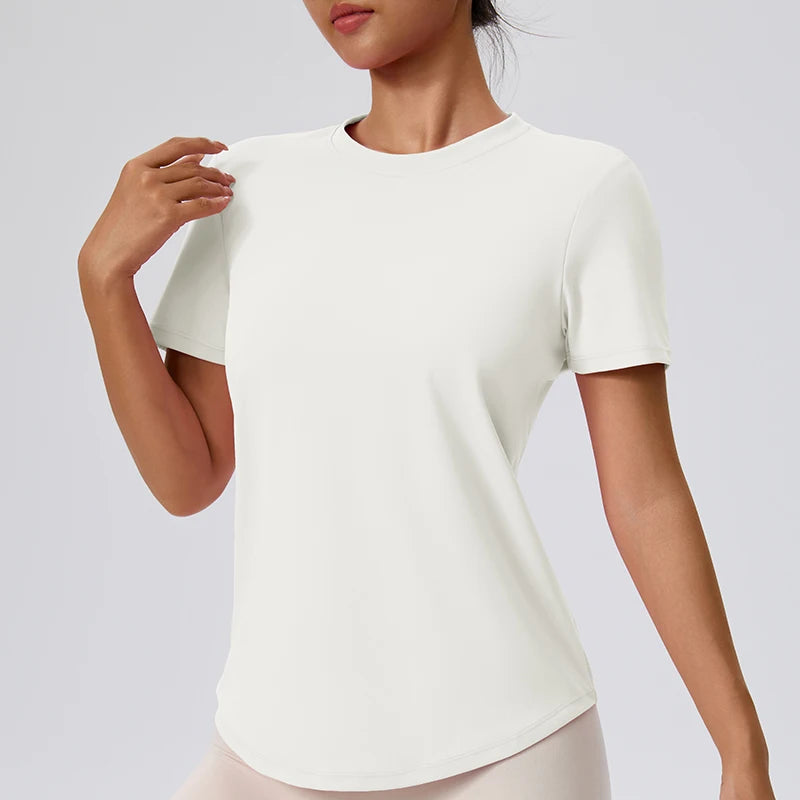 Yoga Classic T-shirt Women's Fitness Yoga Clothing Short Sleeve Round Neck Sports T-shirt