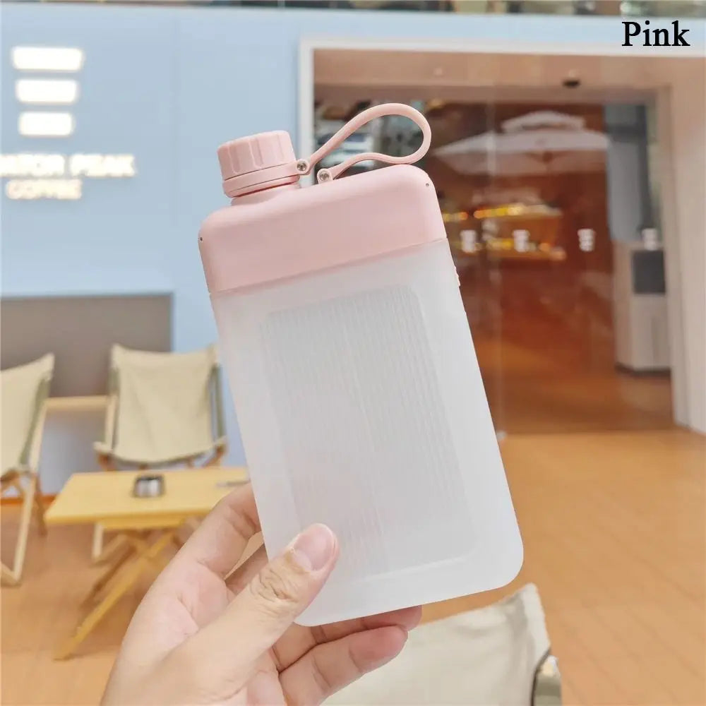 450ML Travel Reusable BPA Free Juice Cup Drink Bottle Flat Water Bottle Plastic