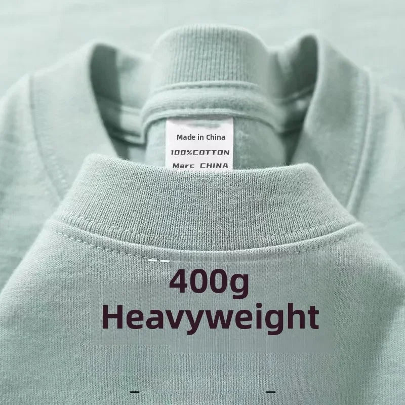 Heavyweight Pure Cotton T-Shirt — Unisex Loose Fit, Breathable & Comfortable Casual Tee