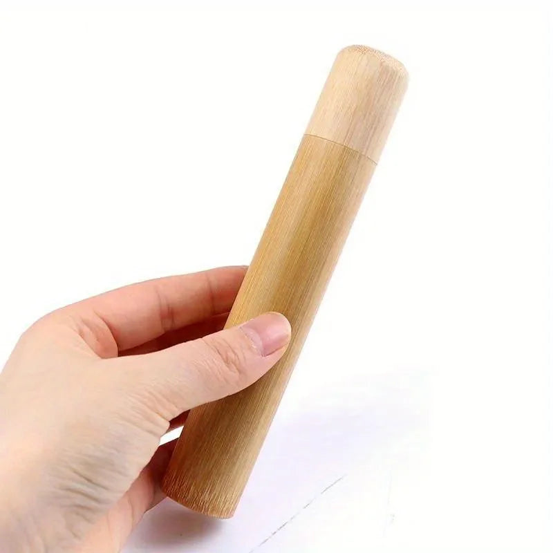 Handmade Bamboo Toothbrush Case — Eco-Friendly Travel Tube for Adults