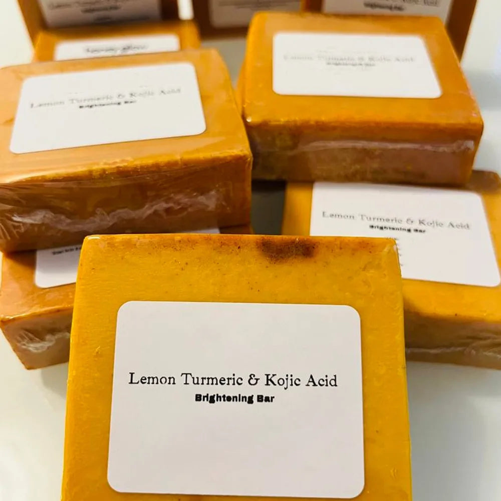 Turmeric & Lemon Kojic Acid Brightening Soap — Handmade 100g, Fade Dark Spots & Even Skin Tone
