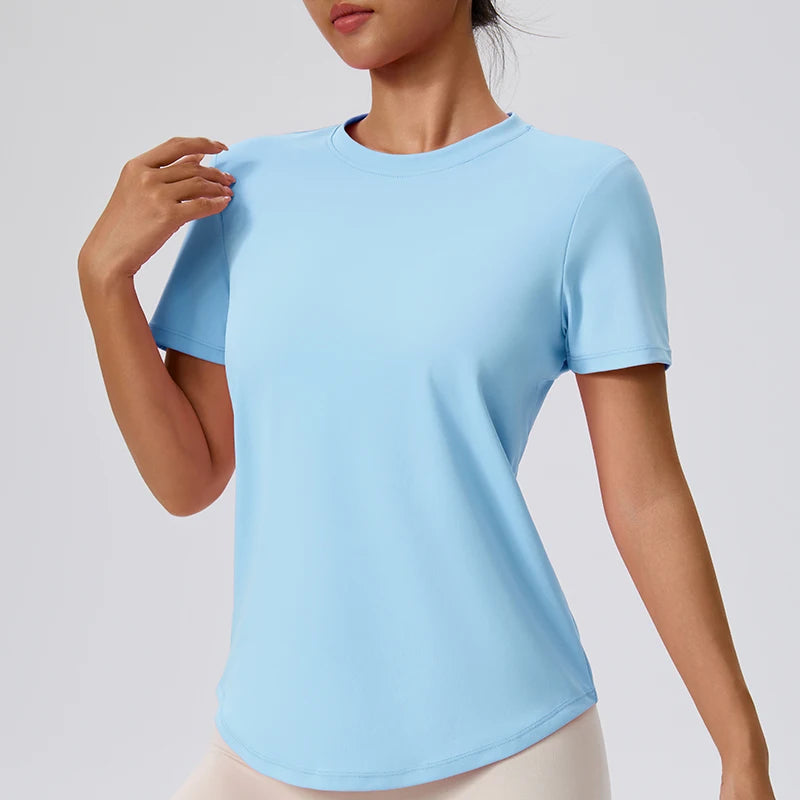 Yoga Classic T-shirt Women's Fitness Yoga Clothing Short Sleeve Round Neck Sports T-shirt