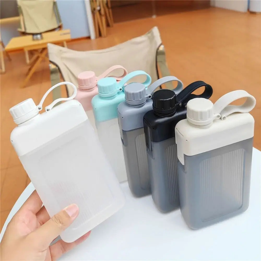 450ML Travel Reusable BPA Free Juice Cup Drink Bottle Flat Water Bottle Plastic
