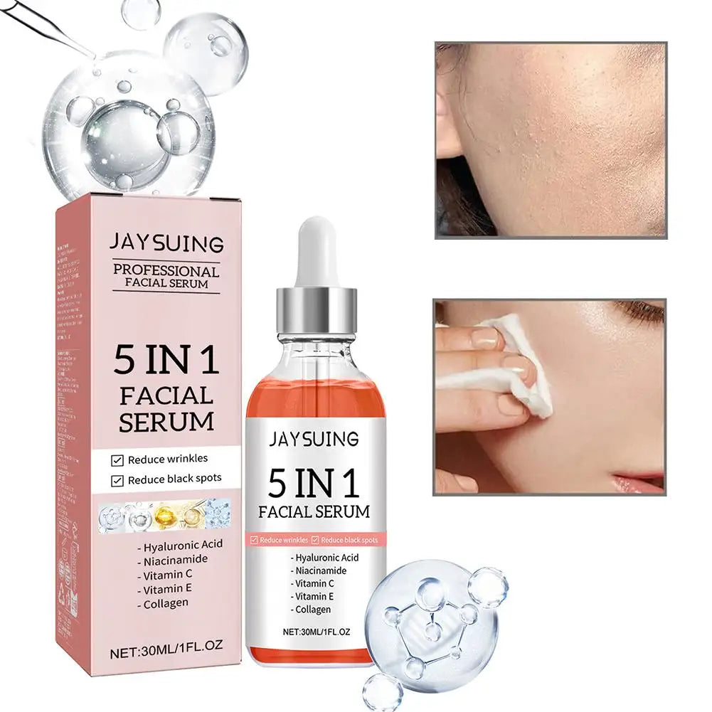 5-in-1 Vitamin C & Hyaluronic Acid Face Serum — Brighten, Firm, Hydrate & Shrink Pores
