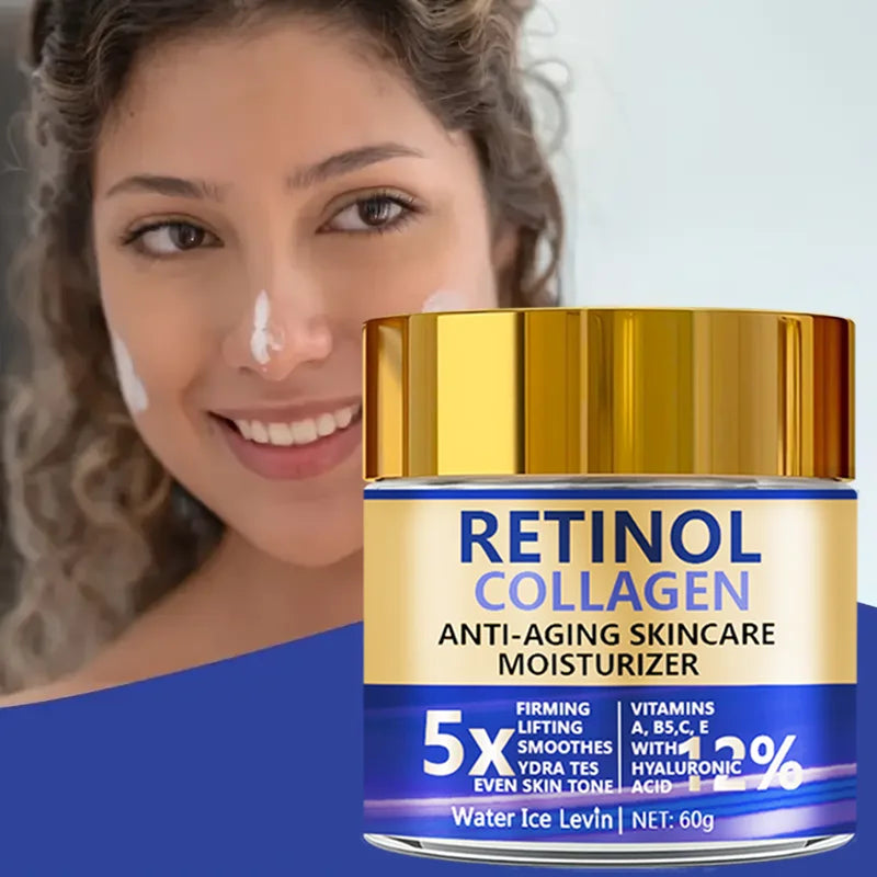 Retinol & Collagen Face Cream 60g — Anti-Aging Firming Moisturiser with Hyaluronic Acid