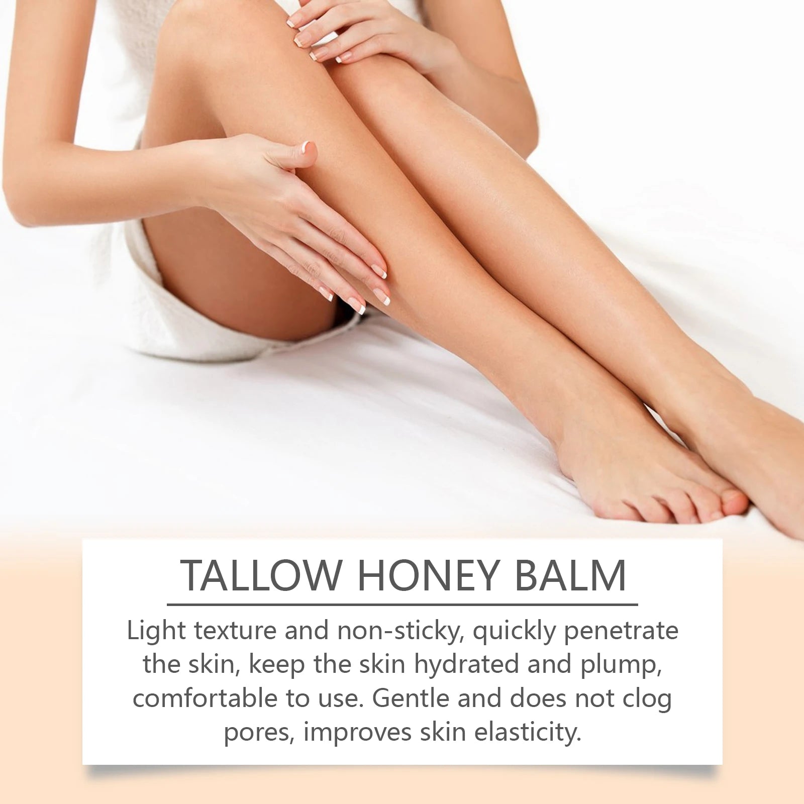 Organic Grass-Fed Beef Tallow Balm with Raw Honey — Soothing, Anti-Aging Night Cream for Dry & Cracked Skin