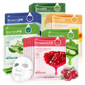 30pcs Fresh Fruits Facial Sheet Masks — Moisturising, Firming & Hydrating Korean Skin Care