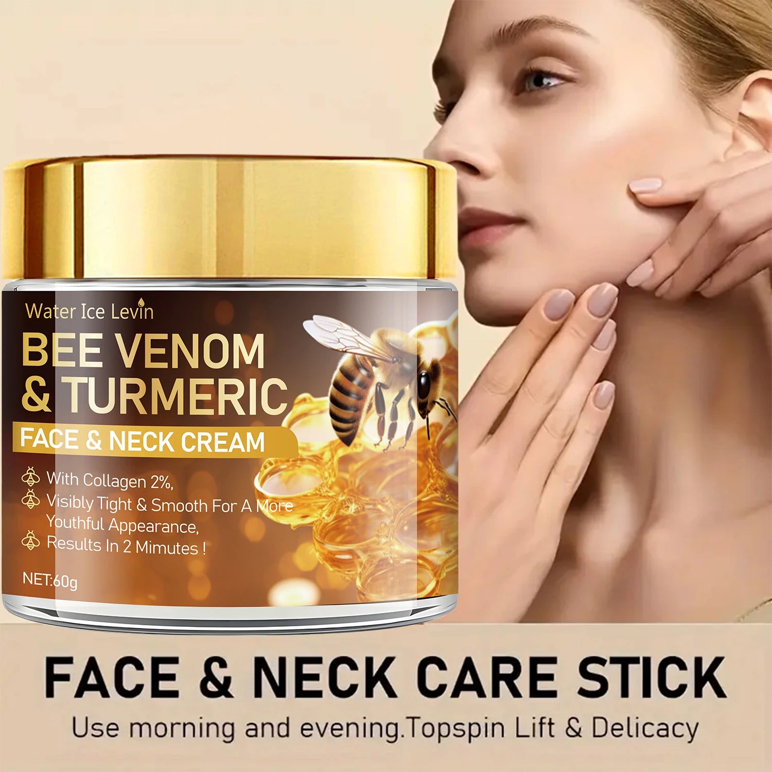 Bee Venom Instant Facial Lifting Cream — Firms Loose Skin, Lifts & Hyaluronic Acid Hydration
