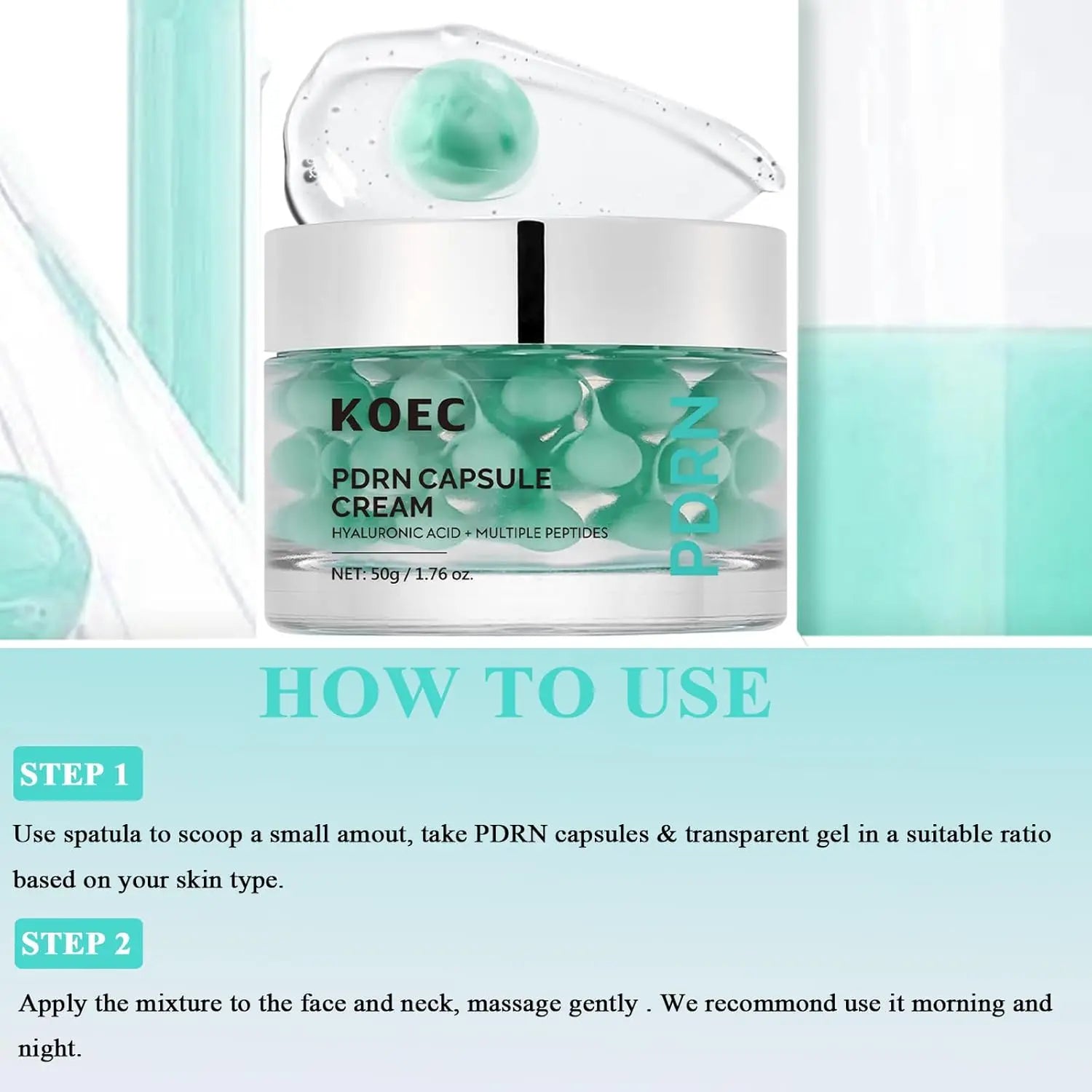 Face Moisturiser Capsule Cream with PDRN & Peptides — Anti-Aging, Radiance Boost & Deep Hydration