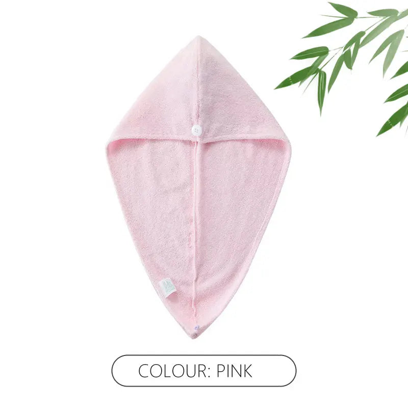 Bamboo Fiber Hair Towels Bath Head Turban Wrap Quick Drying Anti-Frizz Hair Towels For Drying Hair Women Girls Bathroom