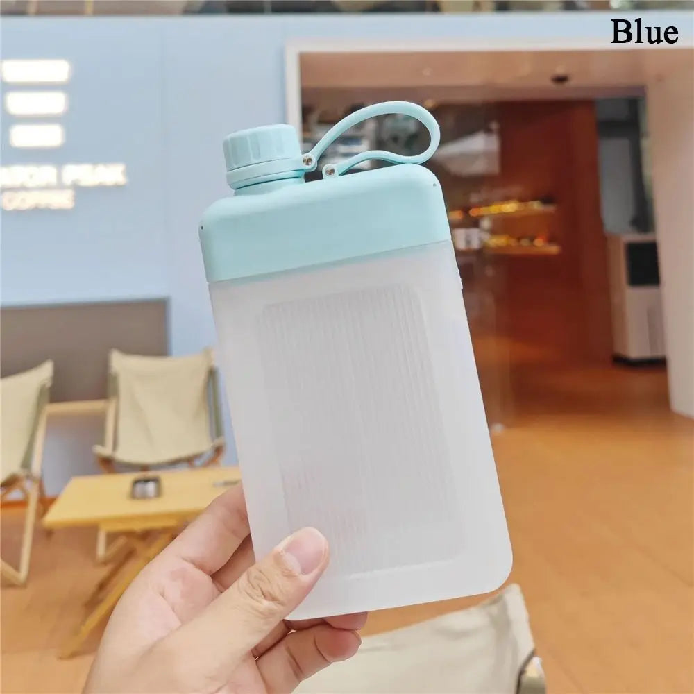 450ML Travel Reusable BPA Free Juice Cup Drink Bottle Flat Water Bottle Plastic