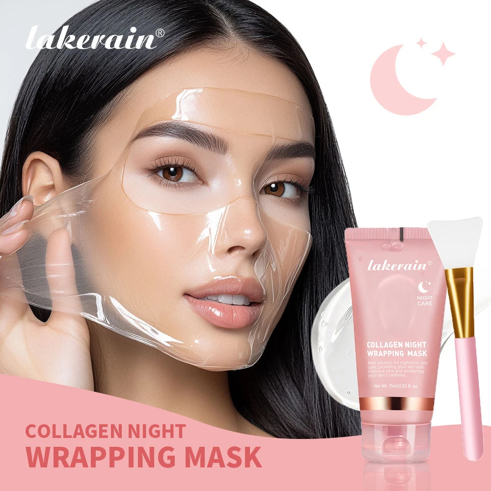 Korean Collagen Wrapping Mask & Brush Set — Rejuvenating, Brightening & Moisturising Face Mask